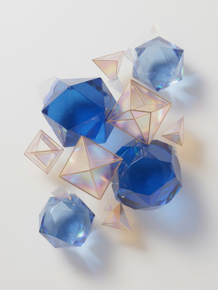 Interlocking crystalline geometric forms